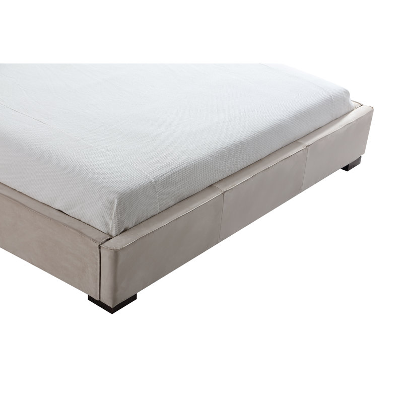 Bakar Upholstered Platform Bed, King, Natural