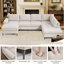 312cm Wide 5 Seater Corner Sofa Bed, L-Shaped Sectional with Pull-Out Sleeper, Reversible Chaise