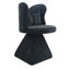 Fauteuil d'appoint pivotant à dossier papillon - Siège de salle à manger ou de coiffeuse noir rembourré-1390737670
