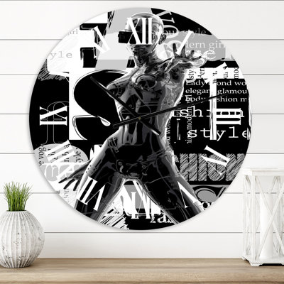 Horloge murale moderne Cyborg Body II monochrome