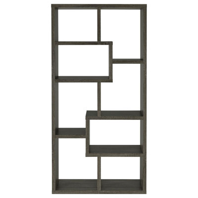 Weathered Grey 8-Shelf Bookcase - Enhance Your Home Decor With Or Living Room Piece 8 Shelves Versatile For In