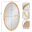 Miroir mural ovale en rotin