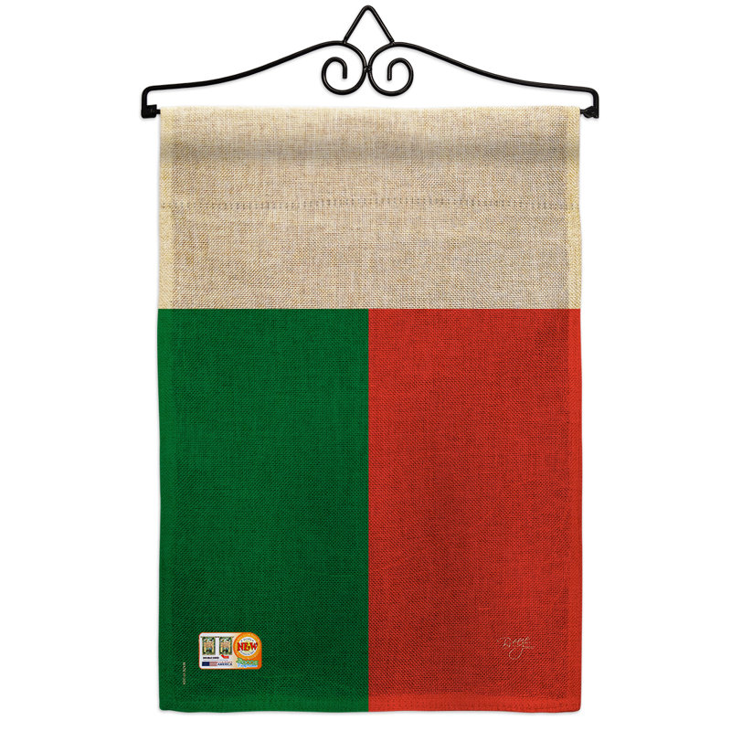 Madagascar du monde 2 côtés en toile jute de 19 po x 13 po drapeau de jardin