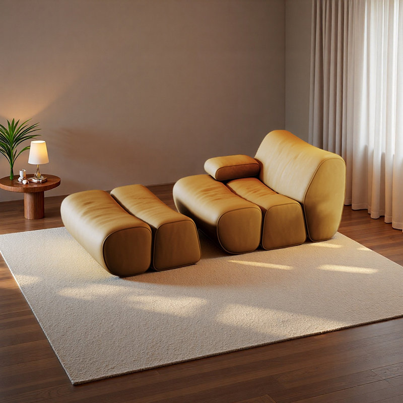 Fauteuil de loisir de luxe à haute densité en éponge, Orange