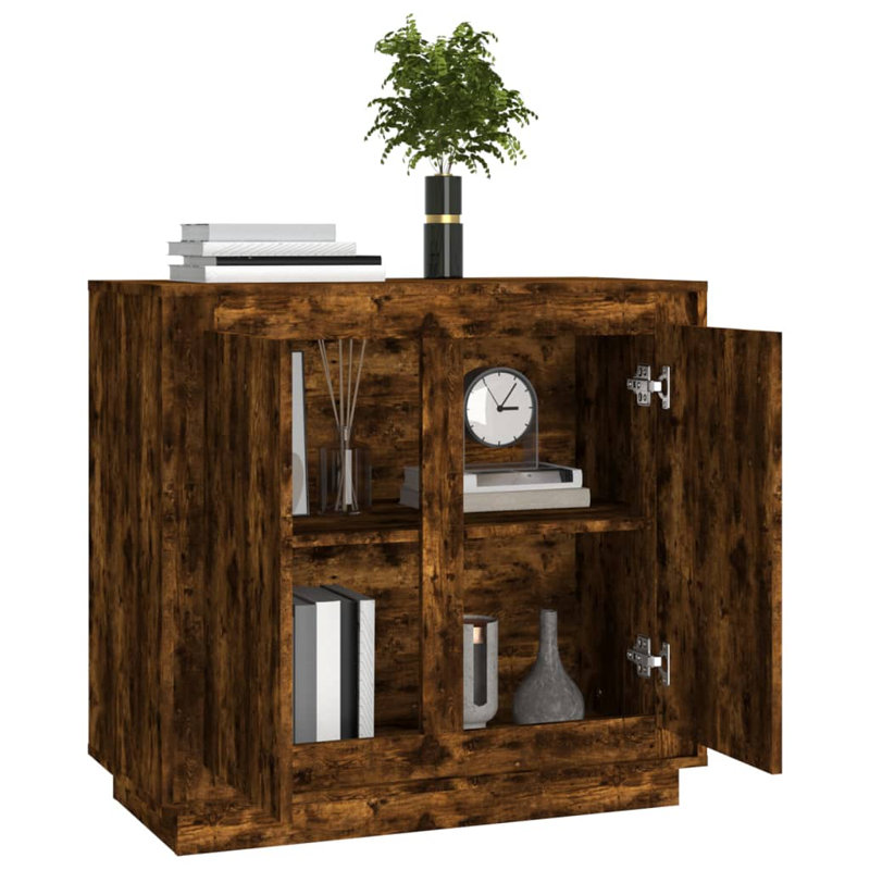 Sideboard 80x34x75 cm Engineered Wood, Smoked Oak