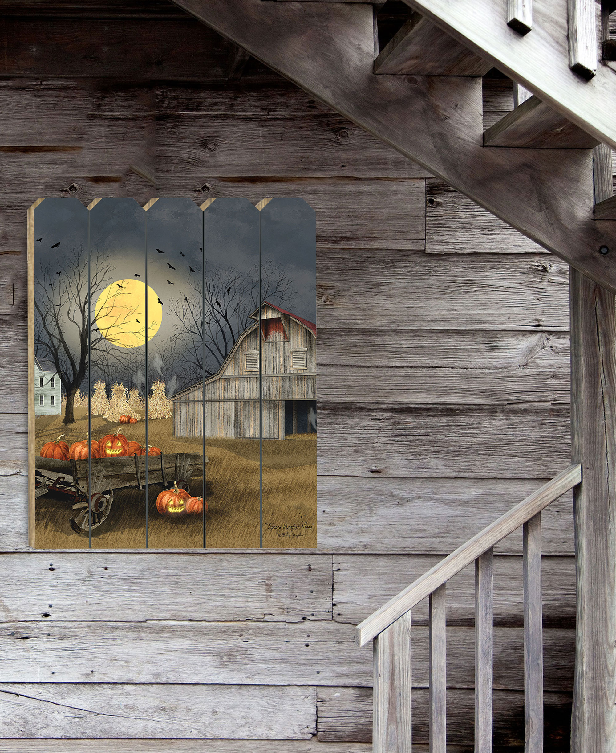The Holiday Aisle® Spooky Harvest Moon by Billy Jacobs - Print on Wood ...
