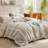 Bedsure Waffle Weave Duvet Cover Queen - 100% Cotton Boho Beding Set （Set of 3）-106246533-106246532