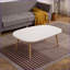 Table basse moderne en forme d'arc avec plateau ovale irrégulier - longueur de 43 pouces, facile à installer pour le salon