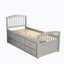 Lit plateforme simple avec rangement en bois massif Eckart-471351926