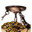 Shell With Jewels Glass Semi Flush Mount
