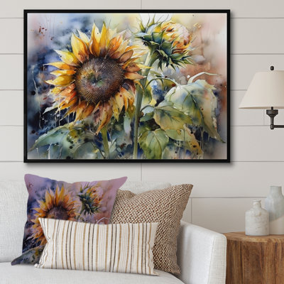 Yellow Sunflower Symphony IV - Sunflower Framed Prints