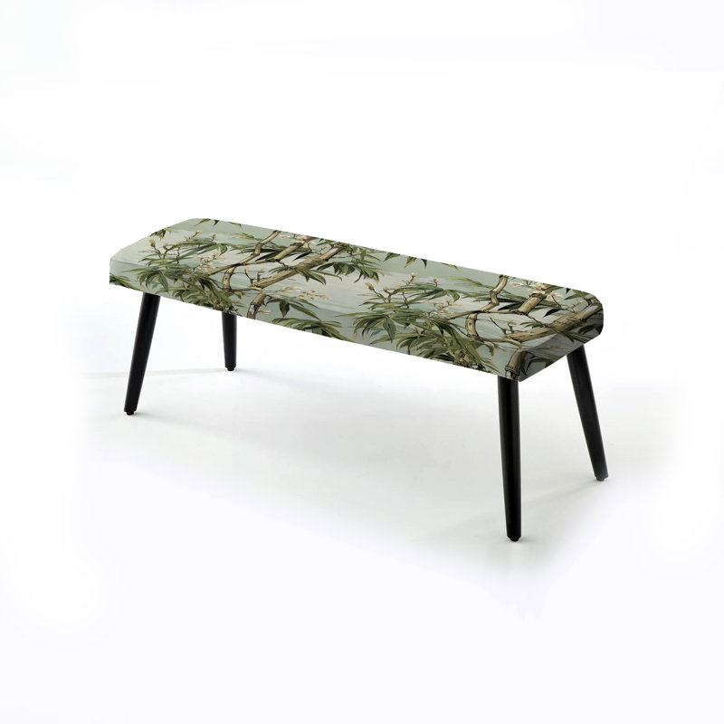 Banc rembourré Plants, Élégance du motif tropical de bambou