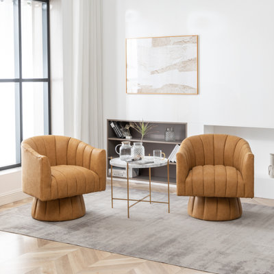 Fauteuil demi-tonneau pivotant de 27,9 po Aedan