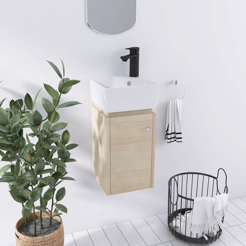 Niran 12.02'' Single Bathroom Vanity with Ceramic Top