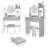 17" Round Led Mirror Vanity Table + Soft Cushion Stool Set, Large Mirror, Touch Switch, 3 Colors, Adjustable Brightness, Large Desktop, Multi-Layer High Capacity Storage, Suitable For Small Space-869121710