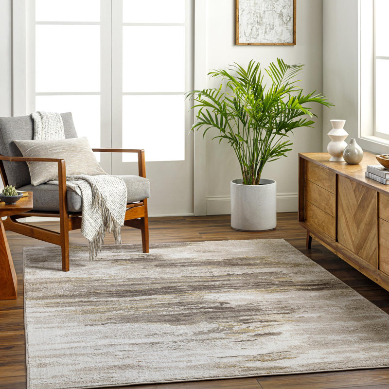 Davide Abstract Brown Area Rug, Rectangle 9' x 12'