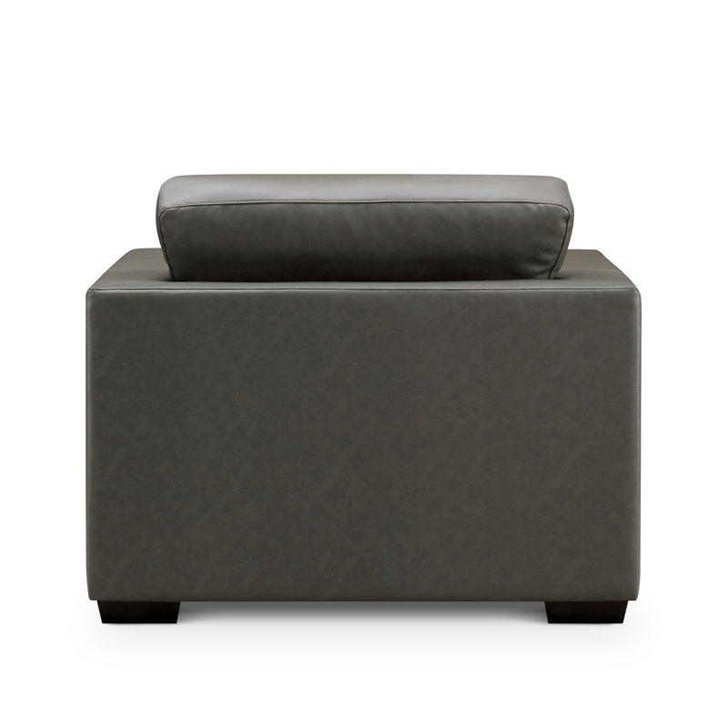 Fauteuil en cuir Lisa, Gris
