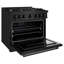 ZLINE 36" Classic Dual Fuel Black Stainless Convection Oven Range w/ 6 Brass Burners-207614597