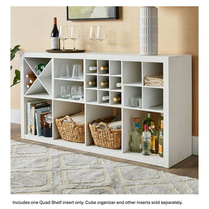 Quad Shelf Cube Organizer Insert, White Texture