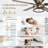 52''5-Blade Flush Ceiling fan with Light Kit and Control Included-480509895