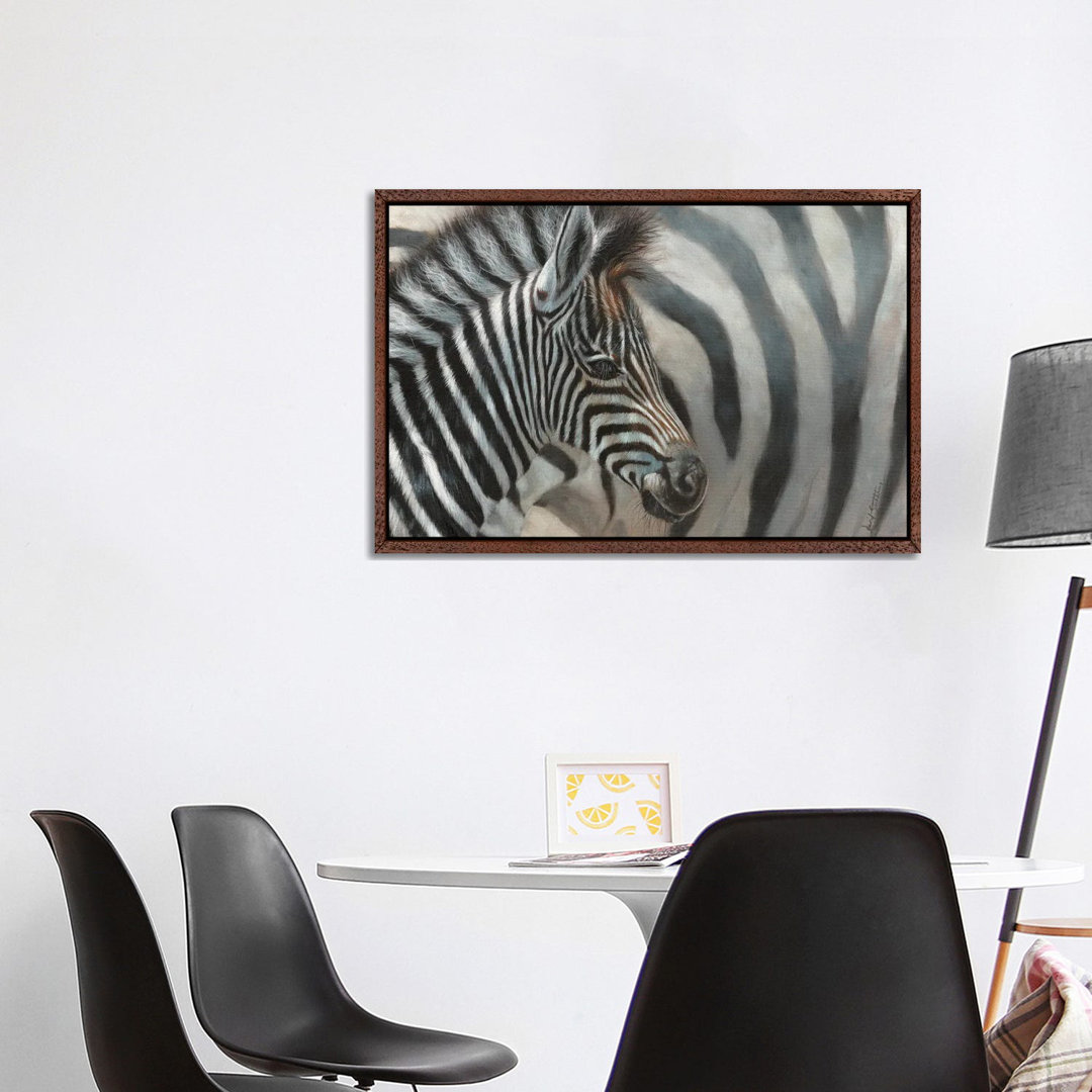 Zebrafohlen von David Stribbling - Galerie-verpackte Leinwand Giclée auf Leinwand