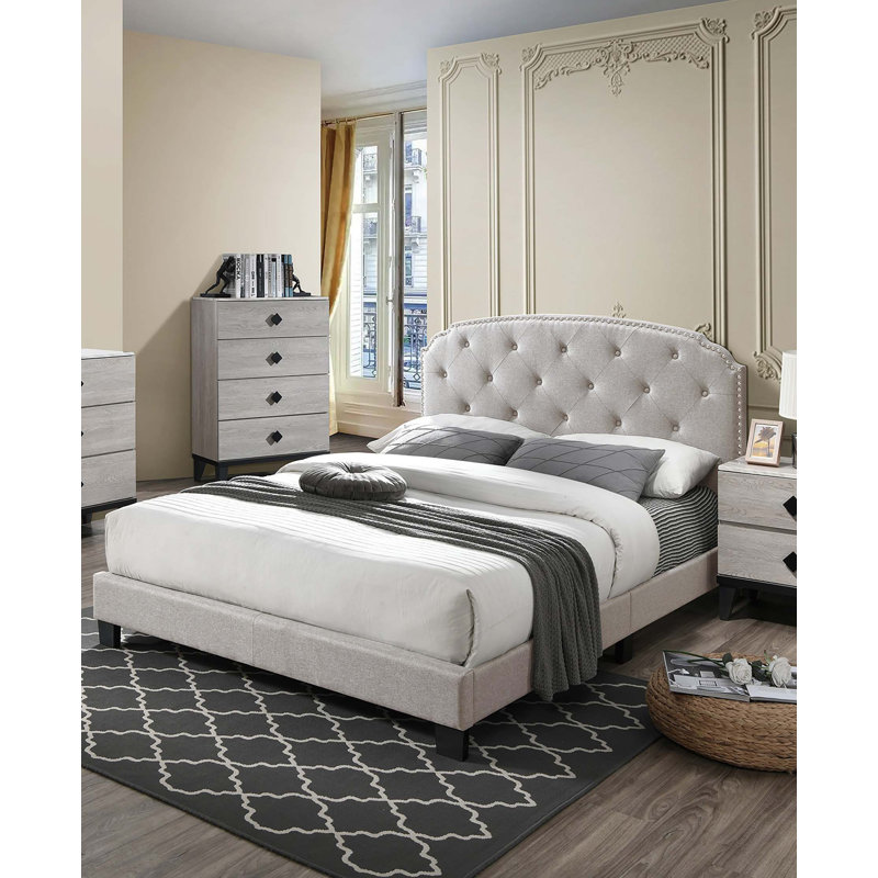 Lit de tête de lit capitonné de style européen 1pc
