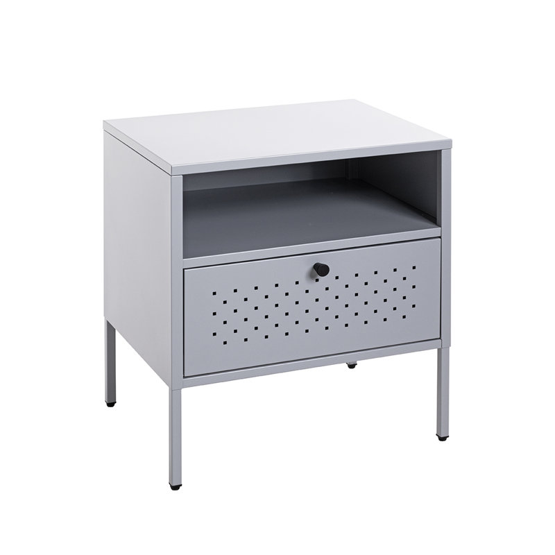 Zaria 1 Drawer Bedside Table, Grey