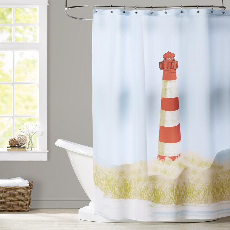 Rideau de douche simple à imprimé géométrique Sea Pines