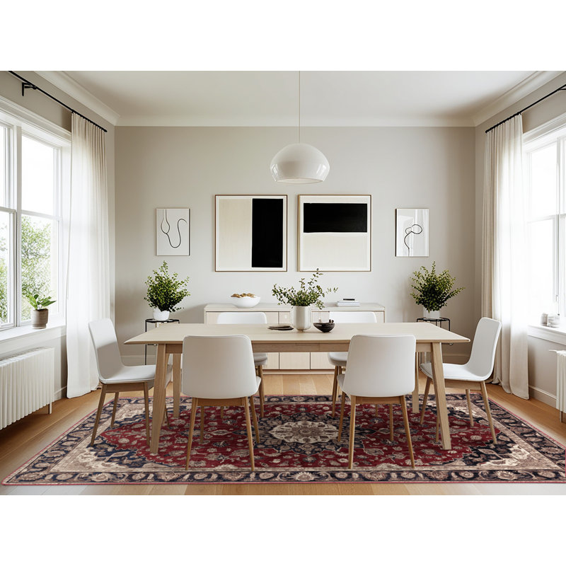 Machine Washable Persian Brown Area Rug, Rectangle 7' x 10'