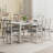 7 Piece Dining Table Set, Farmhouse Rectangle Dining Table And Chairs Set For 7, Rubber Solid Wood Legs Modern Kitchen Dinette Set For Dining Room, Living Room