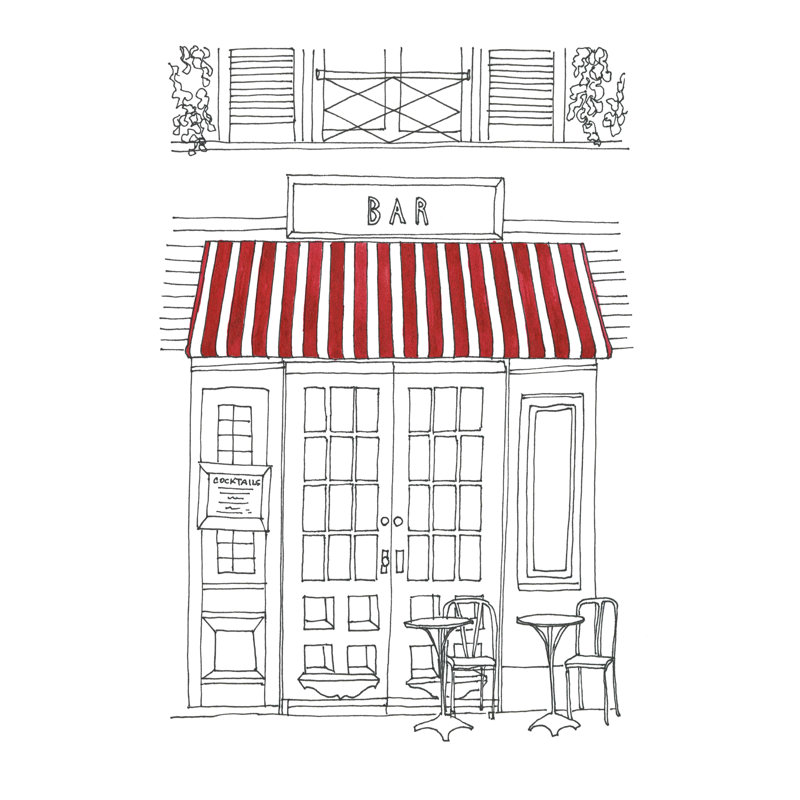 " Striped Awning III " by Regina Moore, 30" H x 20" W x 1.25" D