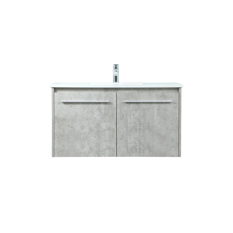 Ensemble de meuble-lavabo simple 36 po, Gris béton