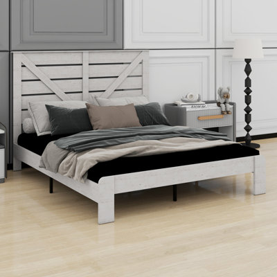Bed Frame Headboard , Wood Platform Bed Frame