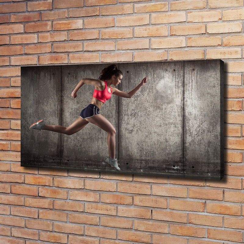 A Running Woman - Wrapped Canvas Print