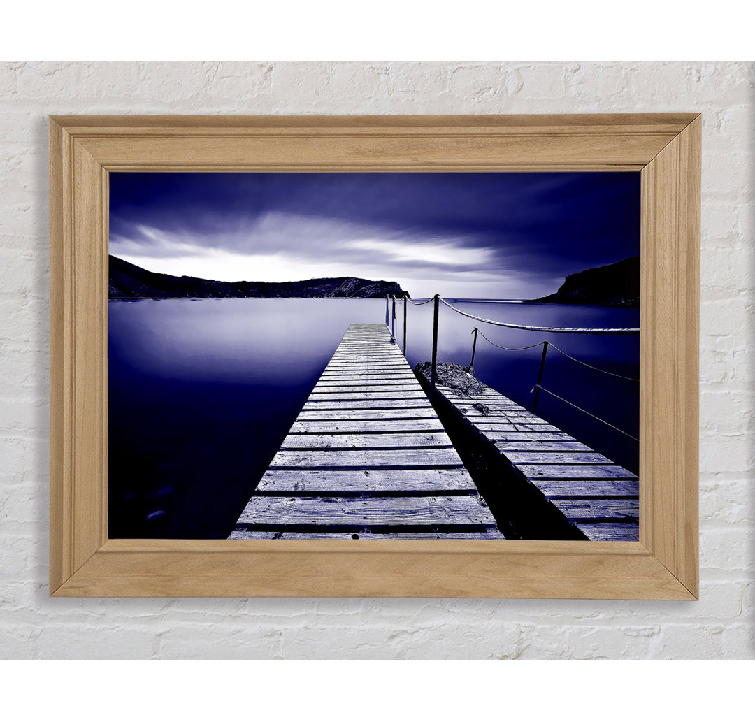 Gerahmtes Leinwandbild Abstract Pier Purple