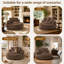 Pouf géant de 140 cm pour adultes, grand fauteuil lounge en velours côtelé avec rembourrage en mousse compressée, fauteuil de lecture confortable pour le salon et la chambre.-1816065097