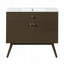 Meuble-lavabo rayé de luxe 36 po, double rangement à fermeture en douceur et lavabo en céramique de qualité supérieure