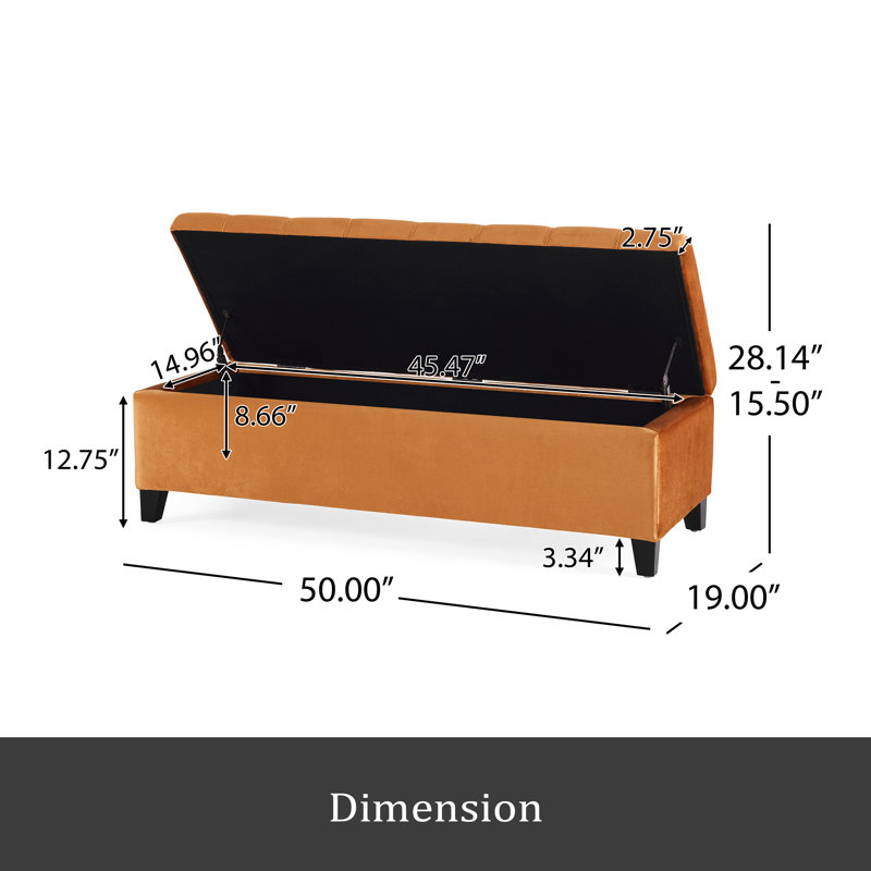 OTTOMAN DE RANGEMENT, Orange
