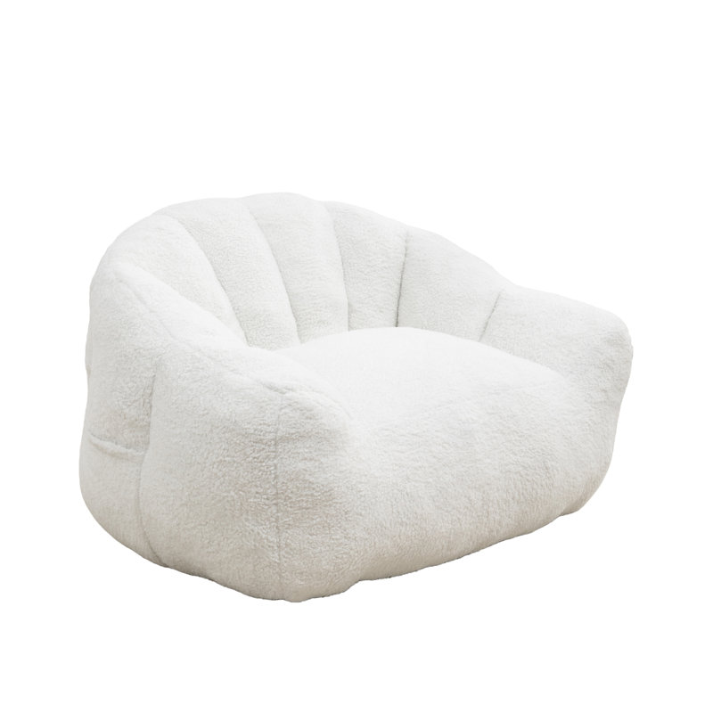Fabric Bean Bag Chair, White