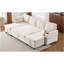 Canapé-lit modulaire 111,8 po avec canapé-lit polyvalent avec grand espace de rangement, deux ports USB et deux porte-gobelets pour le salon, beige
