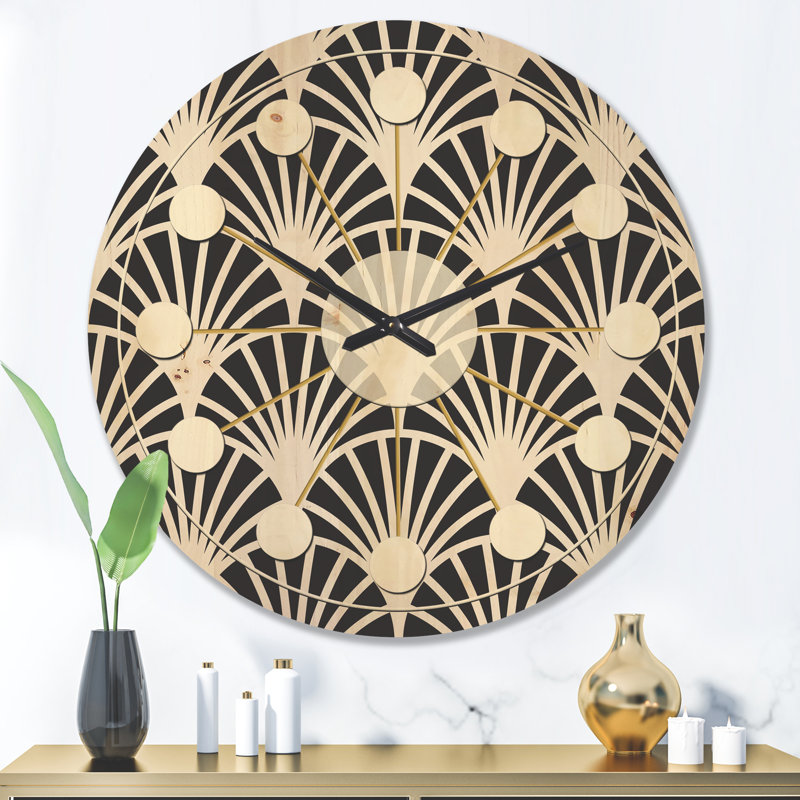 Horloge murale Art Deco Waves I, Grand