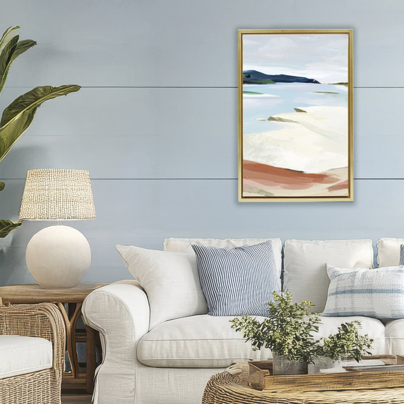 Cadre flottant après-midi d'hiver, design par Ken Roko, H 31 po x l 21 po, Cadre flottant métallique doré