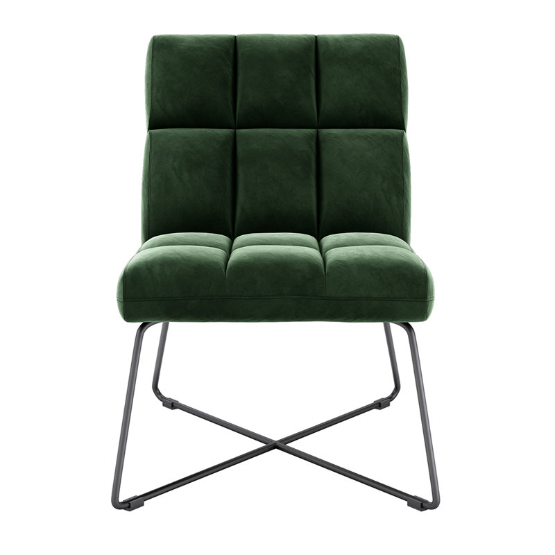 Artemis Upholstered Accent Chair, Dark Green Velvet