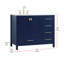 Meuble-lavabo simple 42 po avec plateau en marbre Hines-2128195551