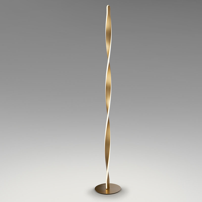 Darnesha 150cm LED Column Floor Lamp, Brushed Gold