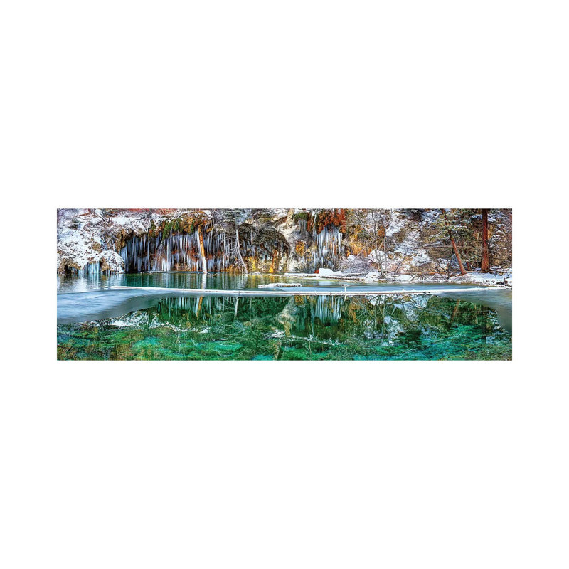 A Serene Chill - Hanging Lake Colorado by OLena Art - Wrapped Canvas Panoramic Print, 30.48 cm H x 91.44 cm W x 3.175 cm D