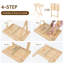 Ensemble de 4 plateaux de télévision pliables, ensemble de 4 plateaux de télévision, table d'appoint en bois massif pour manger au canapé, table de collation pliable pour les petits espaces, assemblage facile, L 19 po x l 14,5 po x H 26 po