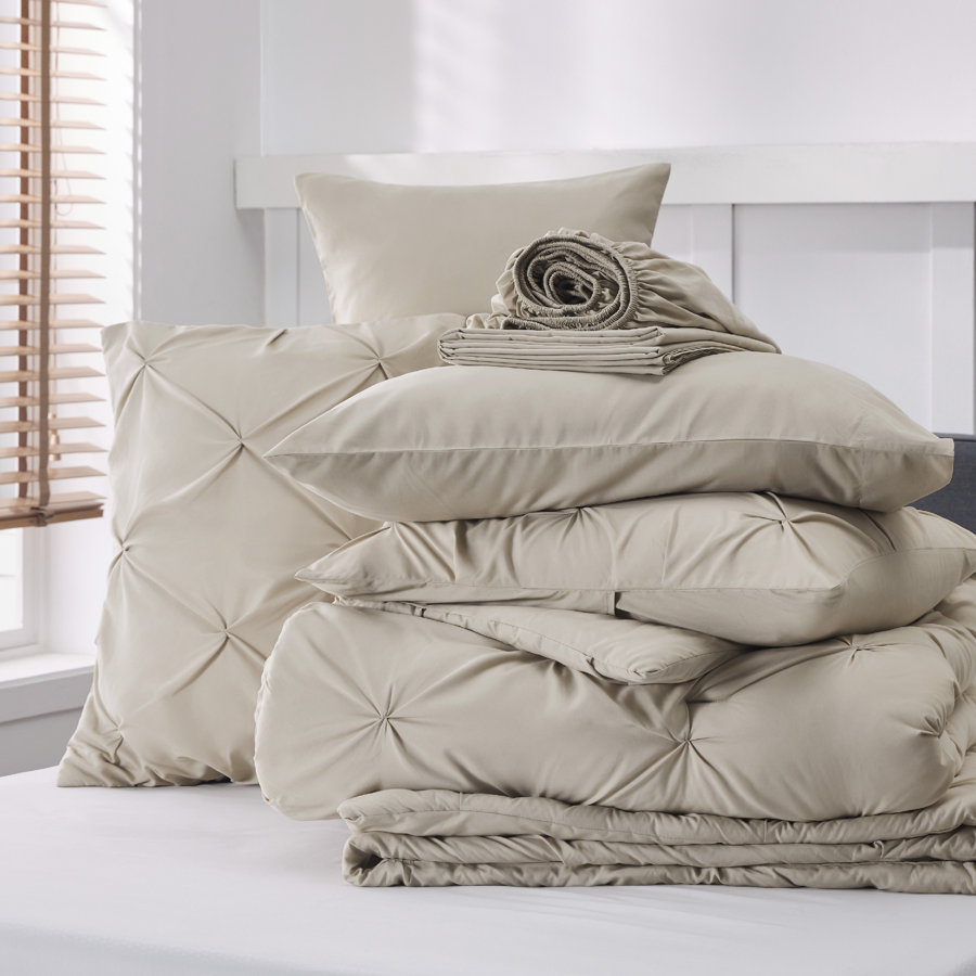 Pintuck Pinch Pleat Bed-in-a-Bag (Set of 5 or 7)