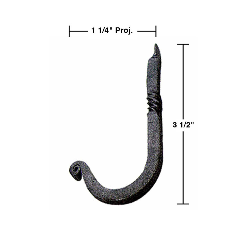 Wrought Iron Single Wall Mounted Robe Hook