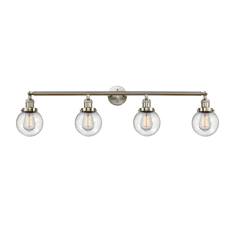 Clementina 4 - Light Dimmable Vanity Light, 60 Watt Vintage Incandescent Bulb, Seedy, Satin Gold